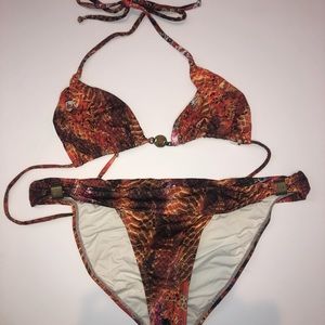 VIX Orange snakeskin bikini